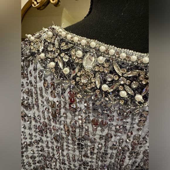 Mac Duggal 10739 - Sleeveless Linear Sequin Cocktail Dress - Picture 10 of 15